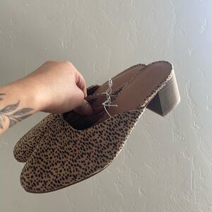 Cheetah print mules
